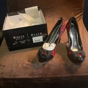 White House Black Market Red and Black Bow Heels